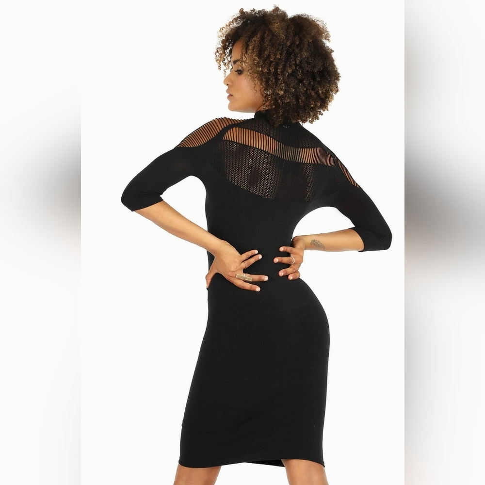 BLACKMILK VERY-SASSY-NATION DRESS 2.0 BLACK BODYCON DRESS - Picture 3 of 7